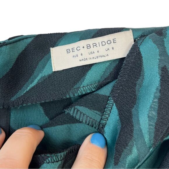 Bec + Bridge Discotheque Mini Dress Zebra Animal Print Metallic Party Size 4 - Picture 11 of 11